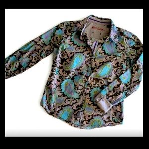 ROBERT GRAHAM Paisley Cotton Button Down Shirt M
